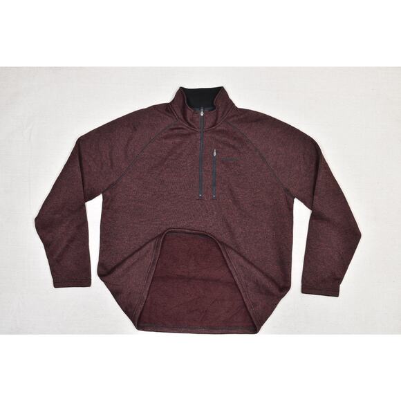Eddie Bauer Men's Sweater Size XXL Quarter Zip Radiator Fleece Classic Burgundy - Picture 2 of 8